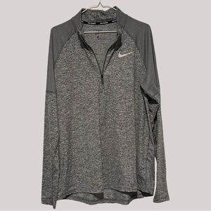 LIKE NEW!! Nike Running Men's Heathered Gray Lightweight 1/4 Zip, Size LARGE
